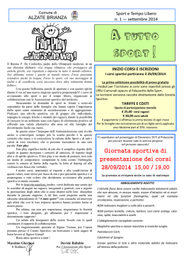 Corsi sportivi 2014-2015 - Comune di Alzate Brianza