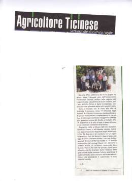 Articolo apparso su Agricoltore Ticinese del 22 giugno 2007