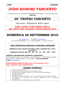 28° Trofeo di Tarcento - Invito - FIJLKAM Comitato Regionale Emilia