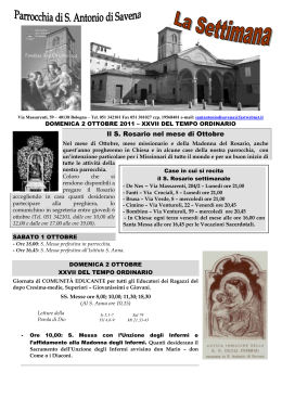 Domenica 2 ottobre 2011 - Parrocchia di Sant`Antonio di Savena