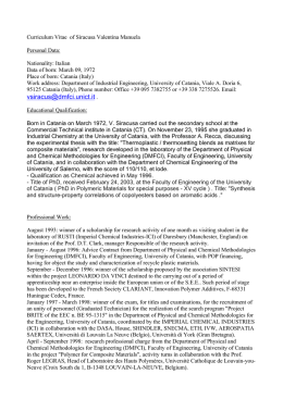 Curriculum Vitae in Inglese of Siracusa Valentina Manuela