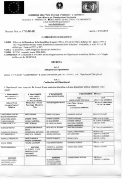 Costituzione dipartimenti disciplinari a.s. 2014-2015