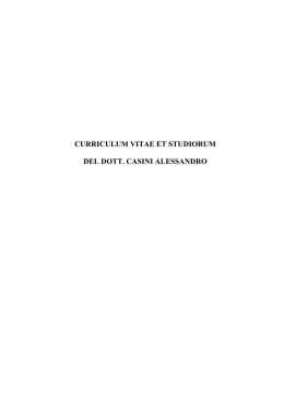 CURRICULUM VITAE ET STUDIORUM