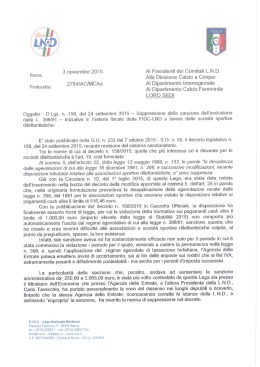 Soppressione sanzione dell`esclusione dalla L. 398/91