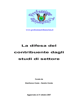 La difesa del contribuente dagli studi di settore