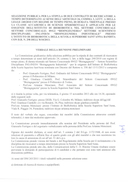 Verbale riunione preliminare