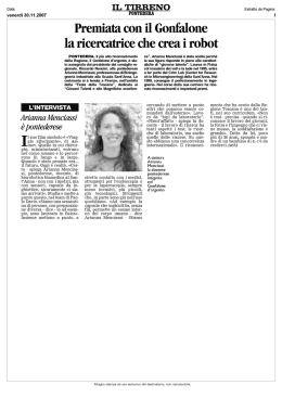 Premiata con il Gonfalone la ricercatrice che crea i robot