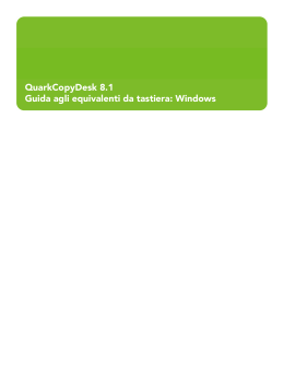 QCD 8.1 Guida agli equivalenti da tastiera: Windows