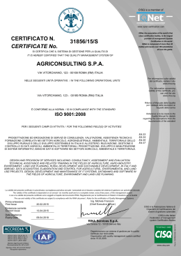 ISO 9001:2008 - Agriconsulting