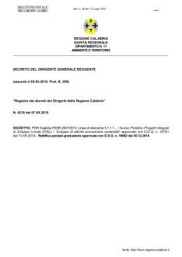 Decreto n. 4218 del 07.05.2015 - Consiglio regionale della Calabria