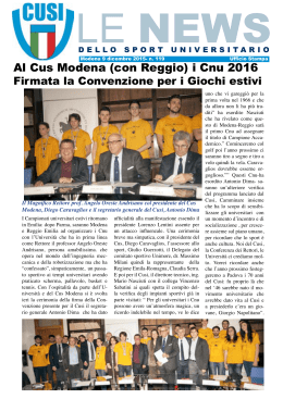 Al Cus Modena (con Reggio) i Cnu 2016