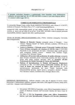 Il presente currichm formativo e professionale