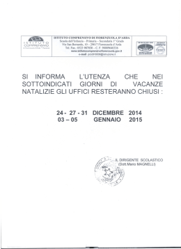 chiusure natalizie 2014..15
