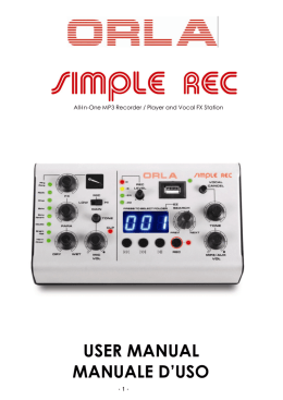 USER MANUAL MANUALE D`USO