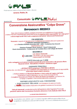 Convenzione Assicurativa “Colpa Grave”