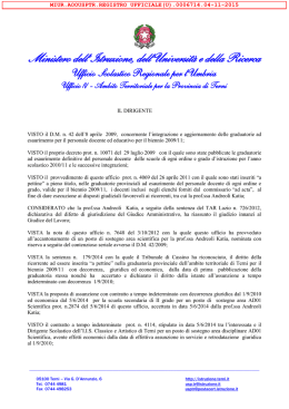 Decreto prot. n. 6714 del 04/11/2015