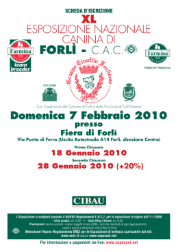 Scheda FORLI 2010-2.indd - Allevamento di Fossombrone