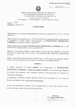 Decreto approvazione graduatoria definitiva MUSICOLOGIA