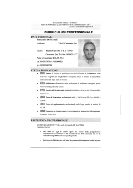 CURRICULUM PROFESSIONALE