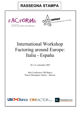 International Workshop Factoring around Europe: Italia