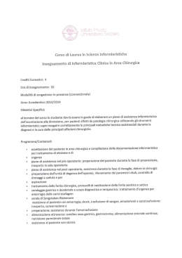insegnamento di Infermieristica Clinica in Area Chirurgica