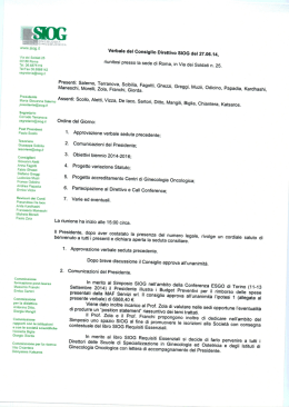 Verbale del Consiglio Direttivo SIOG