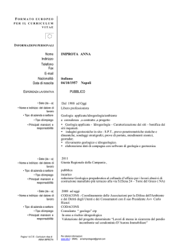 Nome IMPROTA ANNA Indirizzo Telefono Fax E