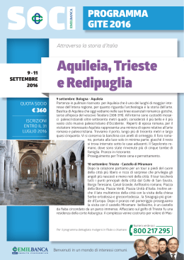 Aquileia, Trieste e Redipuglia