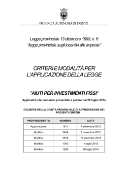 Criteri investimenti fissi agg 29 luglio 2014