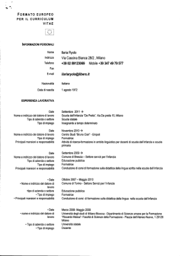 formato europeo per il curriculum vitae