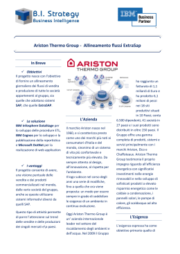 Ariston Thermo Group - Allineamento flussi ExtraSap