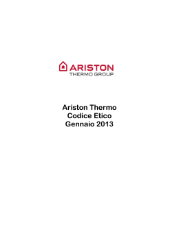 Ariston Thermo Codice Etico Gennaio 2013