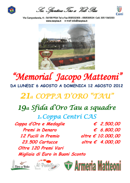 &ldquo;Memorial Jacopo Matteoni&rdquo;