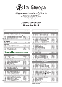 Listino prezzi