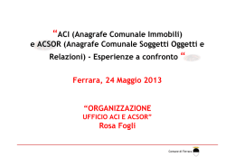 Organizzazione Ufficio ACI e ACSOR a Ferrara