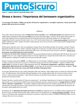 Stampa - Stress e lavoro: l`importanza del benessere