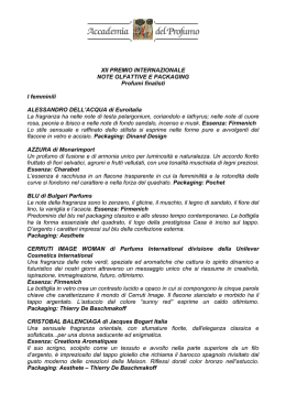 XII PREMIO INTERNAZIONALE NOTE OLFATTIVE E PACKAGING