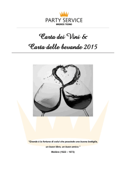 Carta dei Vini & Carta delle bevande 2015
