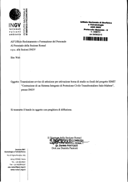 Bando RM1 3.2015 - L`Istituto - Istituto Nazionale di Geofisica e