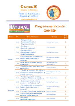 Programma Conferenze - Ganesh Centro di Armonia
