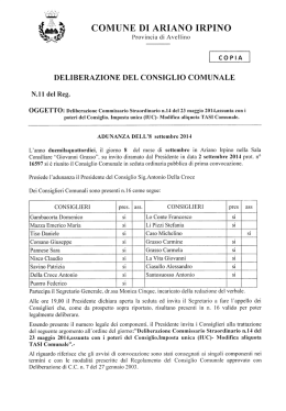Modifica aliquota TASI Comunale.