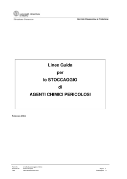 Linee Guida stoccaggio agenti chimici