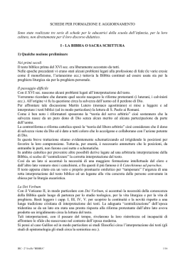 Scheda I - La Bibbia o Sacra Srittura