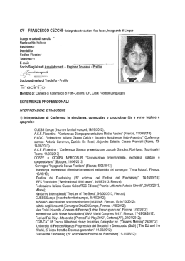 CV - FRANCESCO CECCH&Icirc; - Fondazione Alma Mater