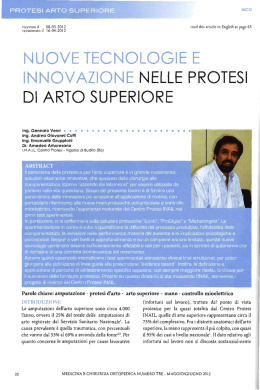 PROTESI ARTO SUPERIORE - Centro Inail sperimentazione protesi