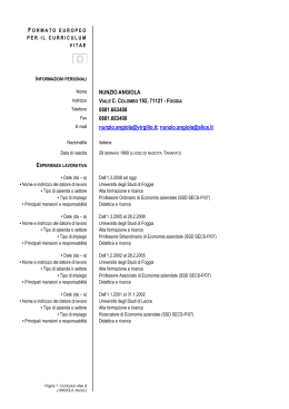 Curriculum Vitae Dott. Nunzio Angiola