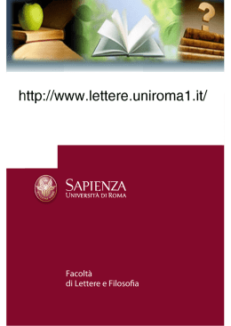 Manifesto Arti e scienze dello spettacolo 2014-2015