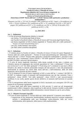 Scienze delle arti e dello spettacolo