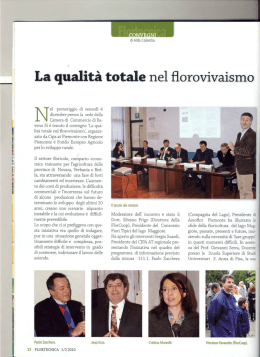 La qualit&agrave; totale del florovivaismo
