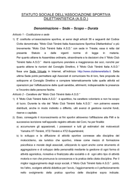 statuto sociale dell`associazione sportiva
